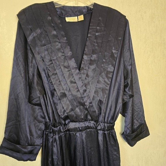 Victoria's Secret Jumpsuit Lingerie M/L Vintage Gold Label VNeck Wide Leg Satiny - Picture 4 of 14